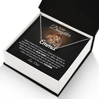 TO MY DAUGHTER OLD LION NAME NECKLACE GIFT SET