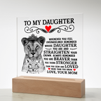 TO MY DAUGHTER LION CROWN ACRYLIC SQUARE PLAQUE