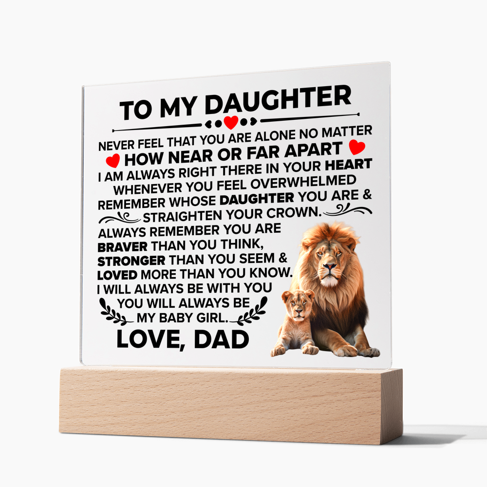 TO MY DAUGHTER BRAVER SQUARE ACRYLIC