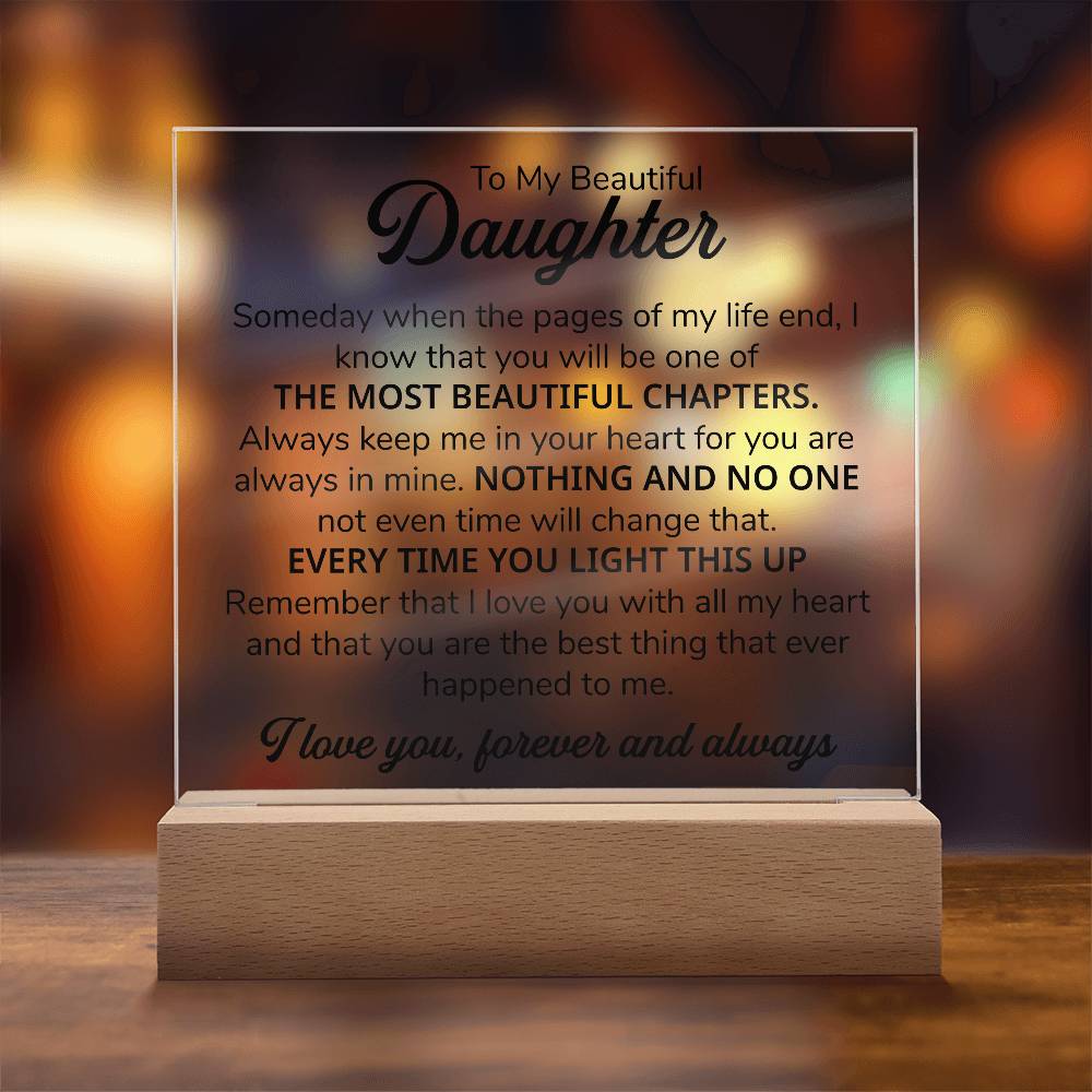 TO MY DAUGHTER CHAPTERS SQUARE PLAQUE