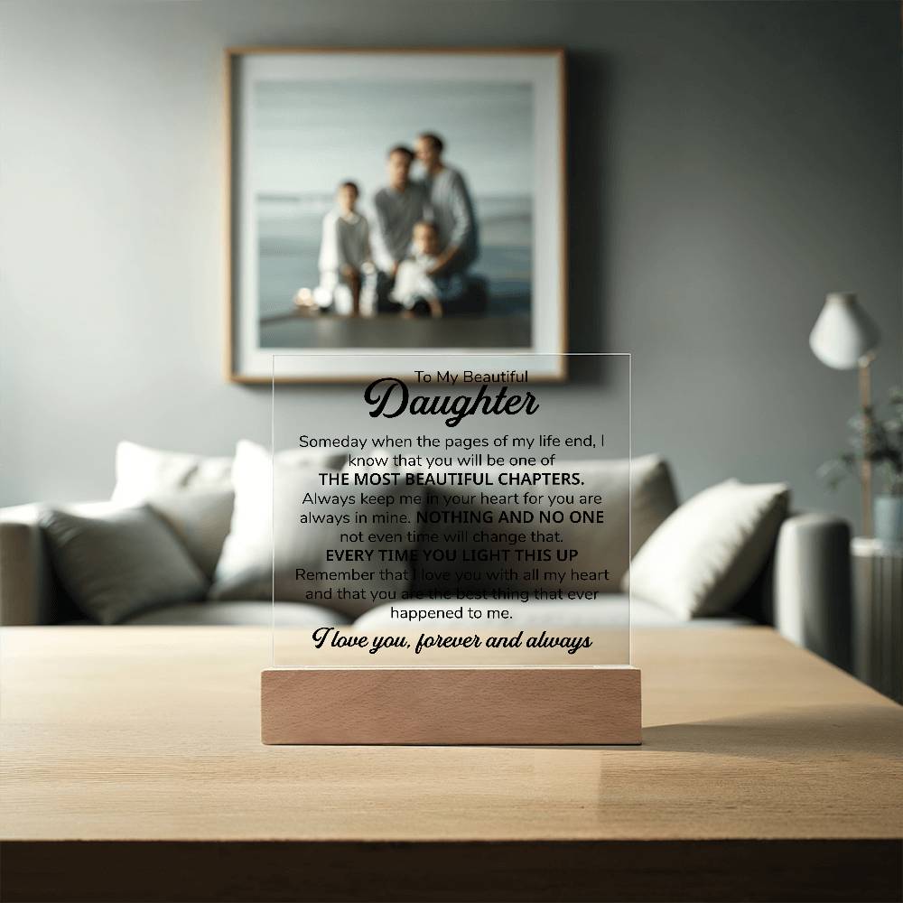 TO MY DAUGHTER CHAPTERS SQUARE PLAQUE