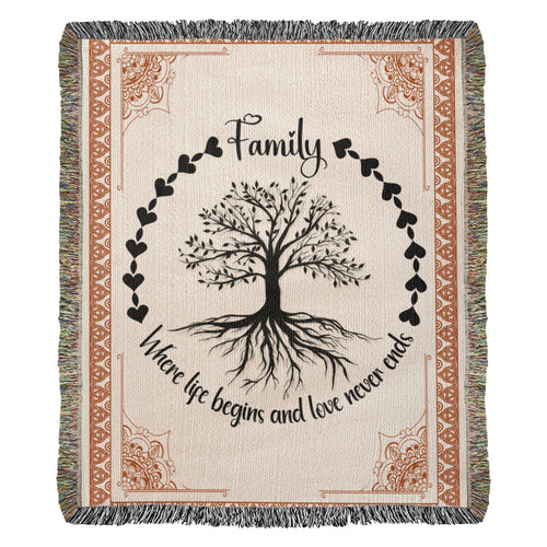Family Roots, Celtic Tree Woven Blanket