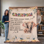 To My Grandma - Elephant Woven Blanket